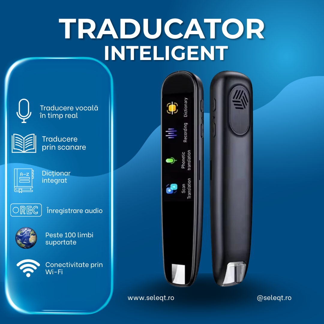 Traducător digital multifuncțional – voce, OCR, reportofon, dicționar și ecran tactil – 112 limbi, Seleqt®