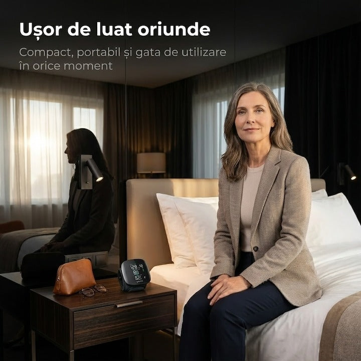 Tensiometru de incheietura Seleqt™ , Afisaj LED, Auto-masurare, Detectare puls neregulat, Validat clinic, Manseta 22-32cm, Oscilometric, 90 Memorii, Negru